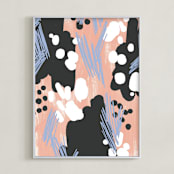 "Pop Pattern" - Art Print in Sunkissed Coral by Melissa Kelman - Framed