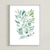 "Bouquet No 7" - Art Print in Eucalyptus by Leah Bisch - Framed
