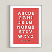 "Signed ABCs" - Personalized Art Print in Cherry by ERAY - Framed
