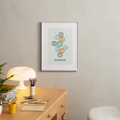 "Good Night World" - Personalized Art Print in Mint by Olivia Raufman - In a Room