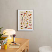 "Animal A to Z" - Personalized Art Print in Vermillion by Anais Lee - In a Room