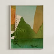 "Aqua Hills I" - Art Print in Jade by Morgan Kendall - Framed