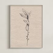 "Dancing Branches" - Art Print in Brown Paper by Andrea Rose - Framed