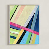 "Subway" - Art Print in Melon by Lindsay Megahed - Framed