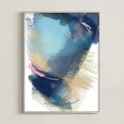 "island song" - Art Print in Song Blue by AlisonJerry - Framed