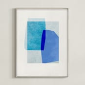 "blue abstraction" - Art Print in azure by Sumak Studio - Framed