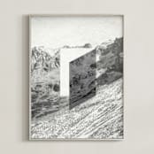 "Mountain View" - Art Print in rock by Sumak Studio - Framed