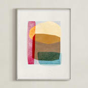 "sheer shapes" - Art Print in rainbow by Sumak Studio - Framed