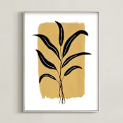 "Botanical Study" - Art Print in Mustard by Johanna Phillips Huuva - Framed