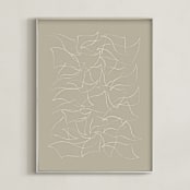 "Flock (Ecru)" - Art Print in Ecru by Yohaku Oshima - Framed