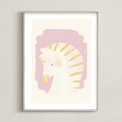"Valentine Zoo Zebra" - Art Print in Purple by Lori Wemple - Framed