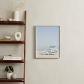 "The Pastel Blue Lifeguard House" - Art Print in Pastel blue by Caroline Mint - In a Room