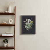"Night Mint Blossom" - Art Print in velvet black by Jenny Brown - In a Room