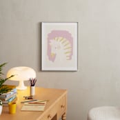 "Valentine Zoo Zebra" - Art Print in Purple by Lori Wemple - In a Room