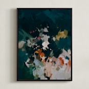 "Blue Hour" - Art Print in Deep Teal by Parima Studio - Framed Canvas