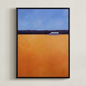 "Orange Wheat" - Art Print in Golden Orange by Carol C. Young - Framed Canvas