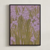 "Iris Garden" - Art Print in Dusty Lavender by Britt Friesell - Framed Canvas