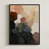 "Venn Triptych 1" - Art Print in Slate by Wendy Keller - Framed Canvas