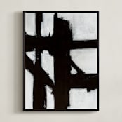 "Boxes in Boxes 1" - Art Print in Black and White by Ilana Greenberg - Framed Canvas