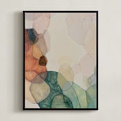 "Echoes I" - Art Print in Rust by Wendy Keller - Framed Canvas