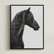 "Dark Horse" - Art Print in Black Onyx by Irene Suchocki - Framed Canvas