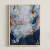 "Ashers edge 2" - Art Print in dark warm blue by Marissa DeCinque - Framed Canvas