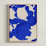 "Blue Ink Ocean" - Art Print in Ocean Blue by cyrille gulassa - Framed Canvas