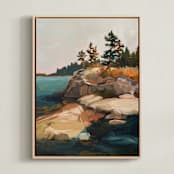 "No One Else" - Art Print in Ocean Blue by Jess Franks - Framed Canvas