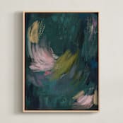 "Dreamscape 1" - Art Print in Midnight Green by Yaling Hou Suzuki - Framed Canvas