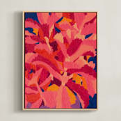 "Kalanchoe" - Art Print in Begonia Pink by Juls Treviño - Framed Canvas