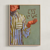 "That's Life" - Art Print in Sage by Jess Franks - Framed Canvas