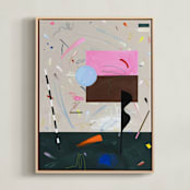 "A Marriage of True Minds" - Art Print in Neon Pink by Keren Toledano - Framed Canvas