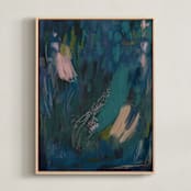 "Dreamscape 2" - Art Print in Midnight Green by Yaling Hou Suzuki - Framed Canvas