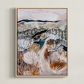 "A Silent Stroll" - Art Print in Rust by Sarah Fitzgerald - Framed Canvas