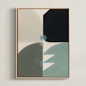 "KissKiss" - Art Print in Seafoam Blue by Christina Flowers - Framed Canvas