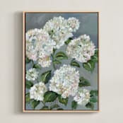 "Full Bloom" - Art Print in Neutral by Sarah Hall - Framed Canvas