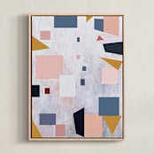 "Early Autumn" - Art Print in Pale Pink Fun by Vanessa Ryan - Framed Canvas