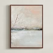 "Winter Walk 1" - Art Print in Peach by Lindsay Megahed - Framed Canvas