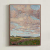 "Panorama 2" - Art Print in Ochre by Wendy Keller - Framed Canvas