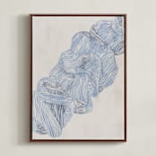 "Groove" - Art Print in Cerulean by Pati Cascino - Framed Canvas