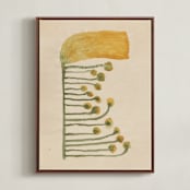 "Dream Garden Blooms 2" - Art Print in Goldenrod Yellow by Alisa Galitsyna - Framed Canvas