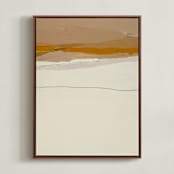 "August Haze 2" - Art Print in Mustard Yellow by Caryn Owen - Framed Canvas