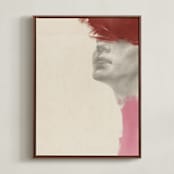 "Rojo" - Art Print in Vintage Tan by jinseikou - Framed Canvas