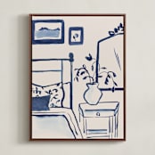 "Pretty Room" - Art Print in Vanilla by Teju Reval - Framed Canvas