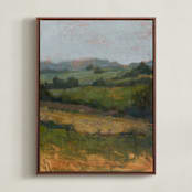 "Summer Field 2" - Art Print in Olive by Wendy Keller - Framed Canvas