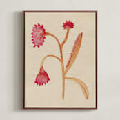 "Dream Garden Blooms 3" - Art Print in Crimson Red by Alisa Galitsyna - Framed Canvas