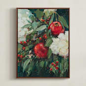 "Pomegranate" - Art Print in Crimson by Wendy Keller - Framed Canvas