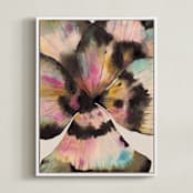 "Bloom in Ink" - Art Print in Carnation by Tae Lee - Framed Canvas
