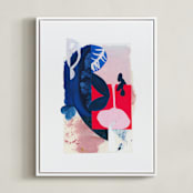 "In the Pink" - Art Print in Rose by Erin McCluskey Wheeler - Framed Canvas