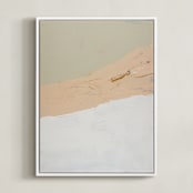"Muted Abstract Diptych II" - Art Print in peach by Caryn Owen - Framed Canvas